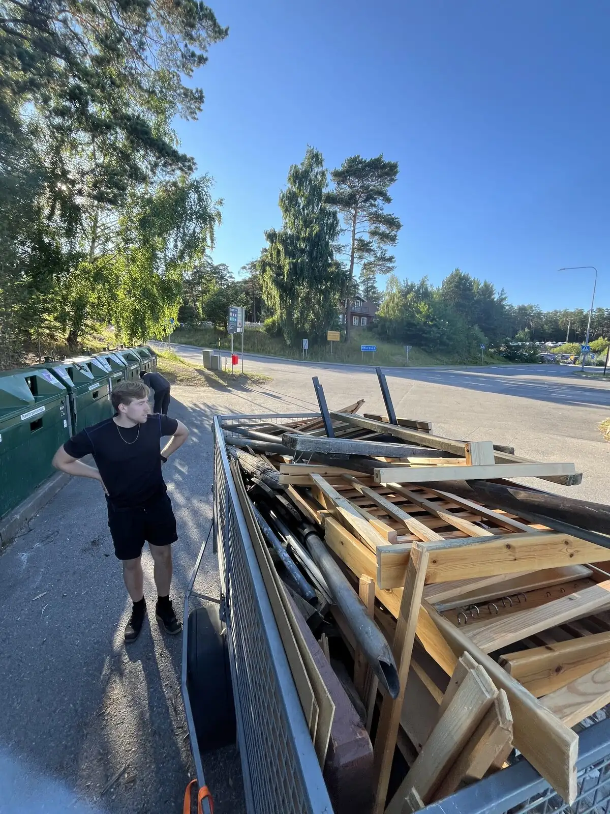 Lastning av ris för bortforsling